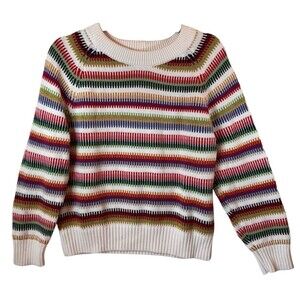 The Reeds Sweater‎ Women's Large Cotton Blend Striped Multicolor
